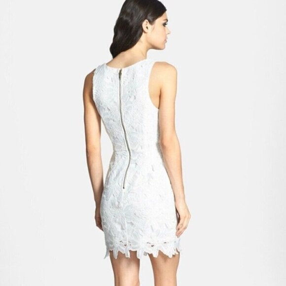 ASTR Sleeveless Lace Dress Sheath Round Neck Pastel Green L - Picture 4 of 12